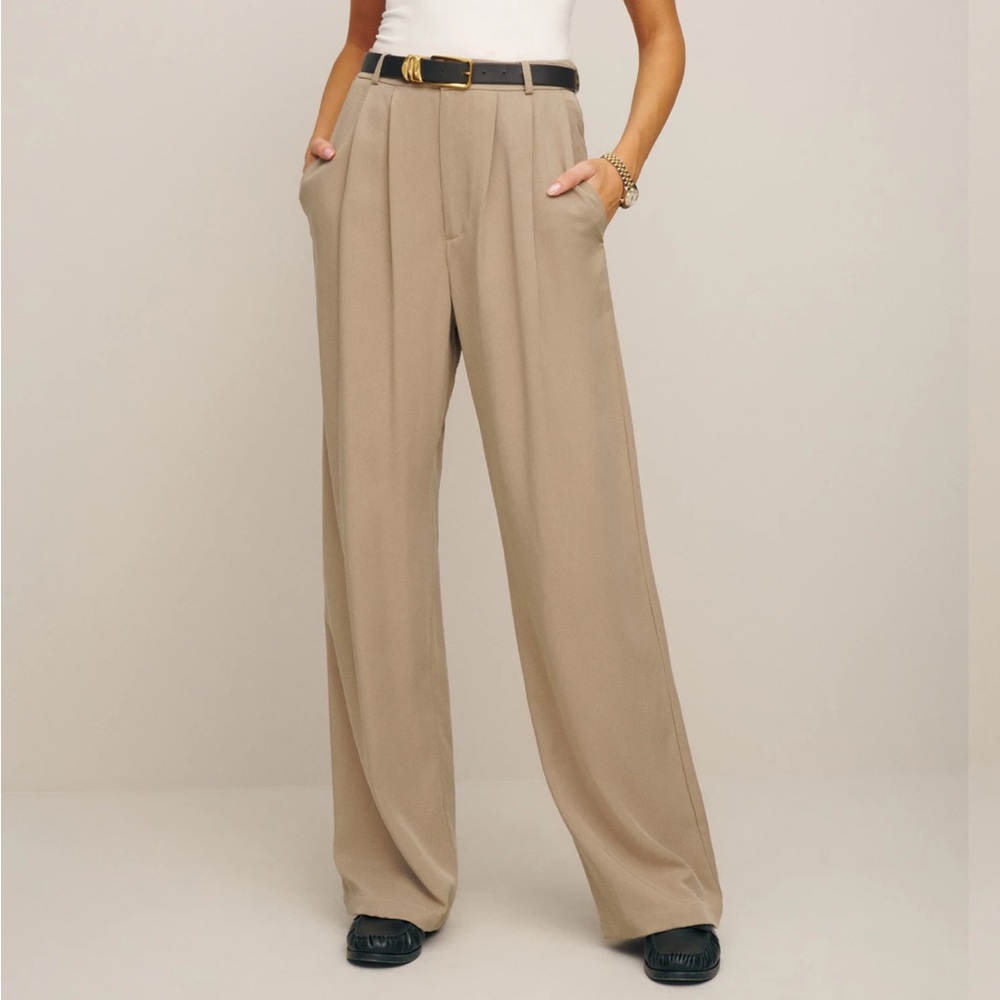 Reformation Mason Trouser in Khaki nwt